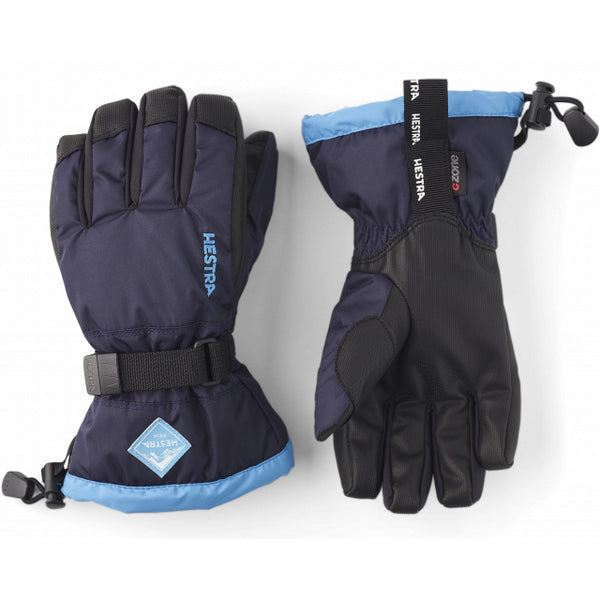 Hestra Gauntlet Czone Jr. - 5 Finger Dark navy / Turquise