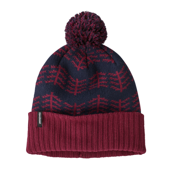 Patagonia Powder Town Beanie Evergreen Growth: Wax Red