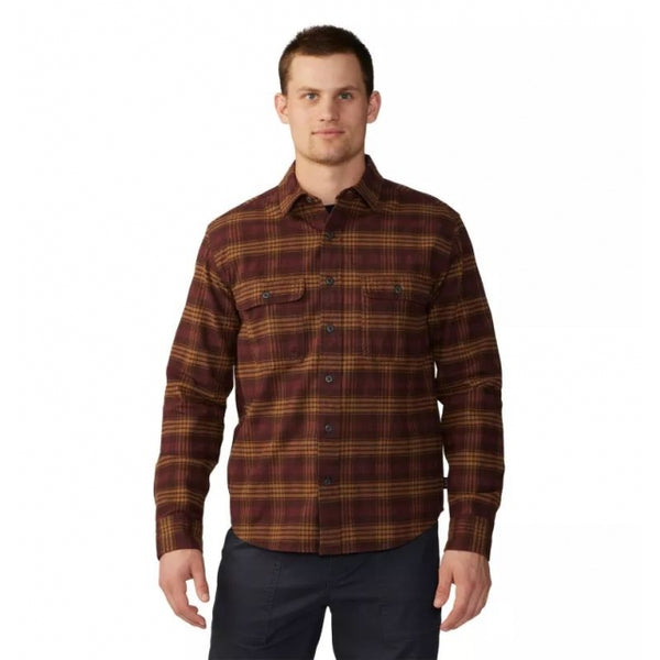 Mountain Hardwear Mens Dusk Creek Flannel Long Sleeve Shirt Washed Raisin Oslo Plaid