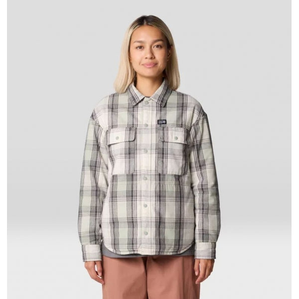 Mountain Hardwear Dolores Insulated Flannel Shacket White Sage Starlights Plaid