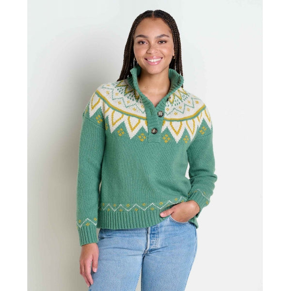 Toad&co Moss Point Henley Sweater Ivy Fair Isle
