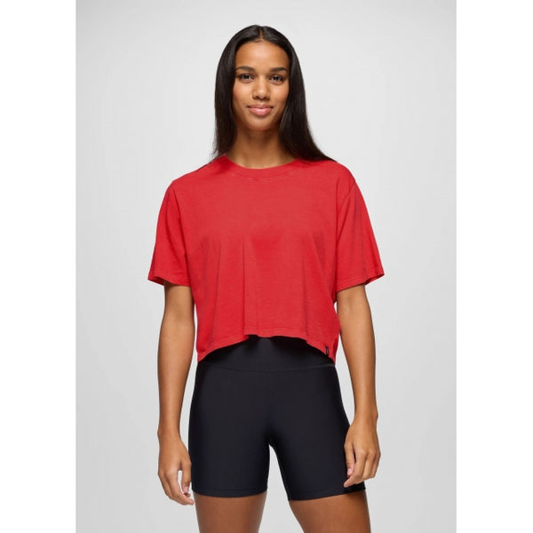 Prana Everyday Crop Tee Rose Fire