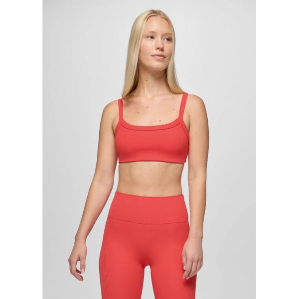 Prana Luxara Rib Bra Rose Fire