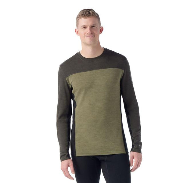 Smartwool Classic Thermal Merino Base Layer Colorblock Crew Winter Moss/North Woods