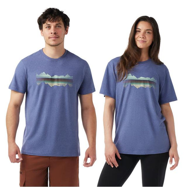 Smartwool Unisex Mountain Horizon Short Sleeve Graphic Tee Nightfall Blue