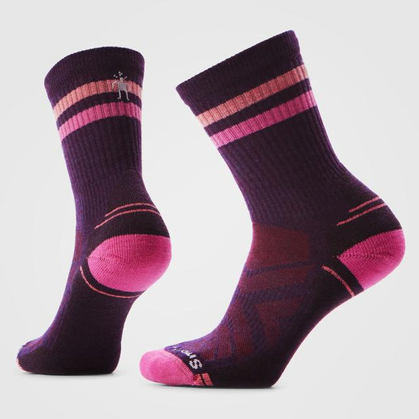 Smartwool Hike Light Cushion Tube Stripe Crew Socks Purple Iris
