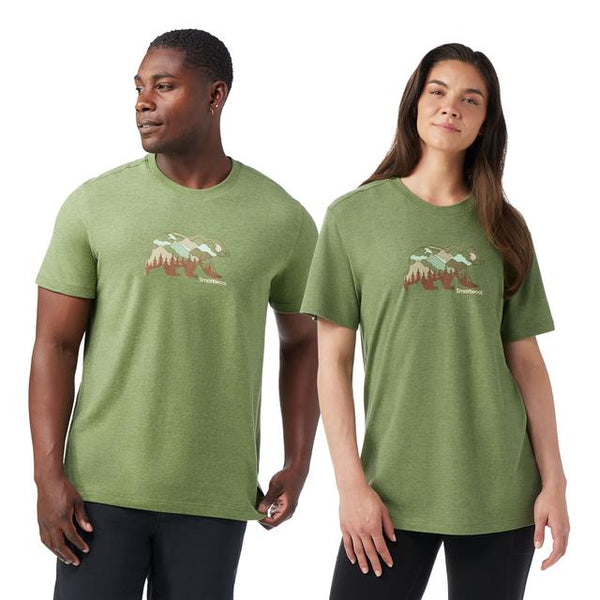 Smartwool Unisex Bear View Short Sleeve Graphic Tee Fern Green