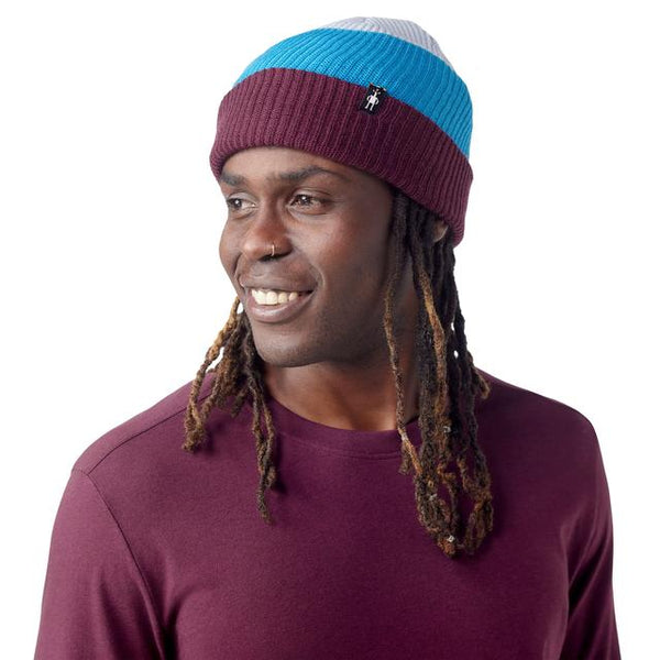 Smartwool Cantar Colorblock Beanie Eggplant Plaid