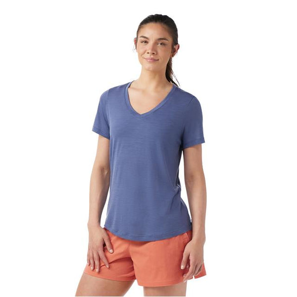 Smartwool Active Ultralite V-neck Short Sleeve Nightfall Blue