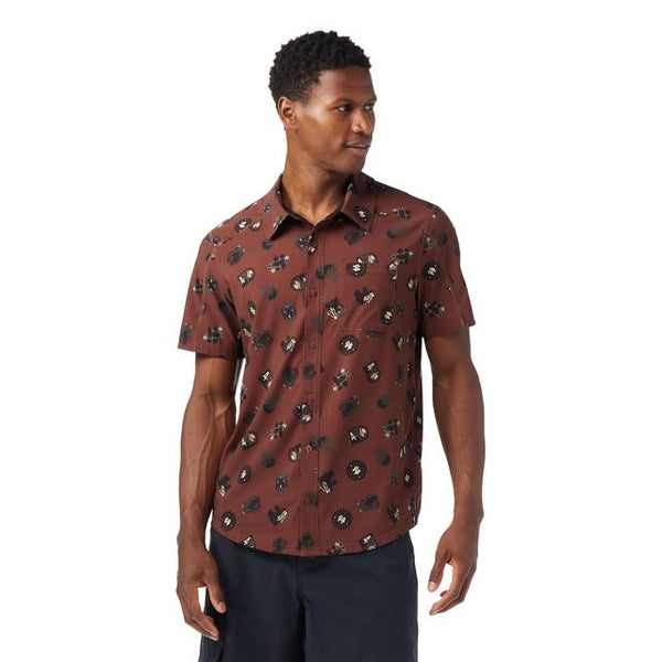 Smartwool Everyday Short Sleeve Button Down Sable Brown Trail Ride