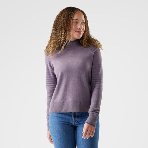 Smartwool Edgewood Mock Neck Sweater Chalk Violet Heather