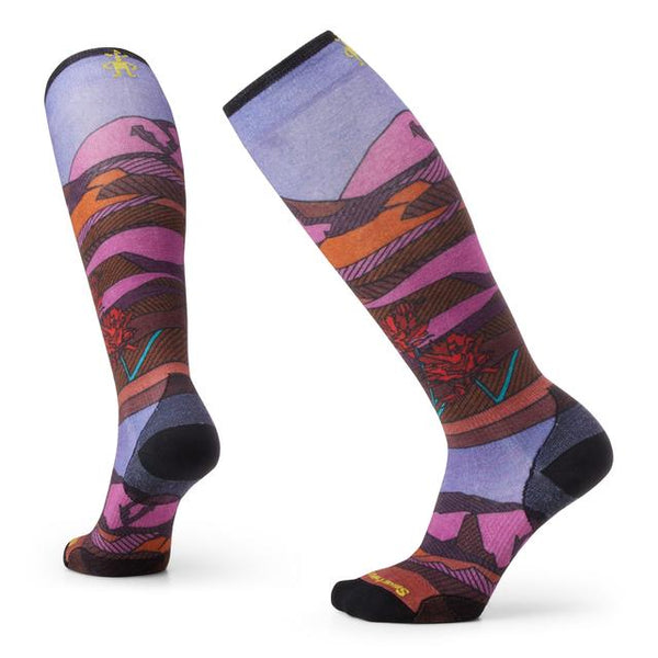 Smartwool Ski Floral Field Print Over The Calf Socks Picante Picante