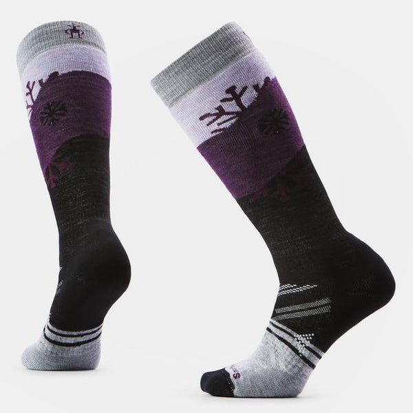 Smartwool Ski Snowpocalypse Pattern Over The Calf Socks Purple Eclipse