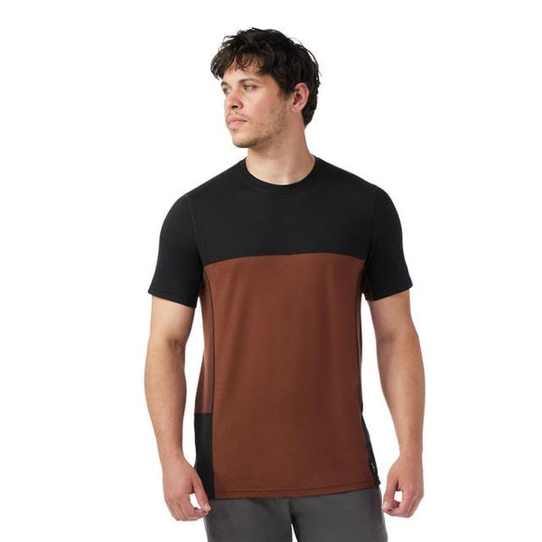 Smartwool Mountain Bike Short Sleeve Jersey T-shirt Charcoal/fern Green Sable Brown/Black
