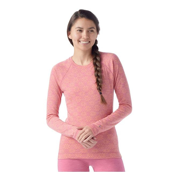 Smartwool Classic Thermal Merino Base Layer Crew Garden Pink Digi Snow