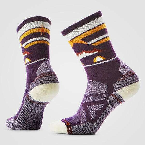 Smartwool Hike Light Cushion Mountain Moon Crew Socks Purple Iris