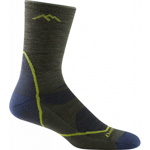 Darn Tough Mens Light Hiker Micro Crew Lightweight with Cushion Forest