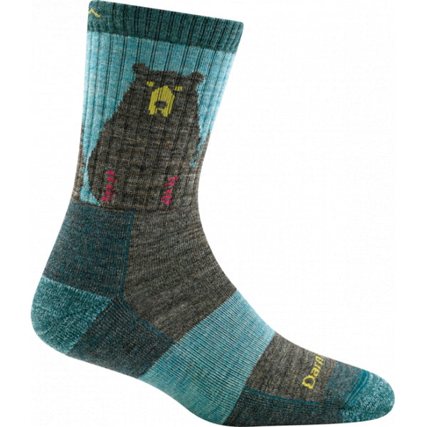 Darn Tough Womens Bear Town Micro Crew Lightweight with Cushion Aqua