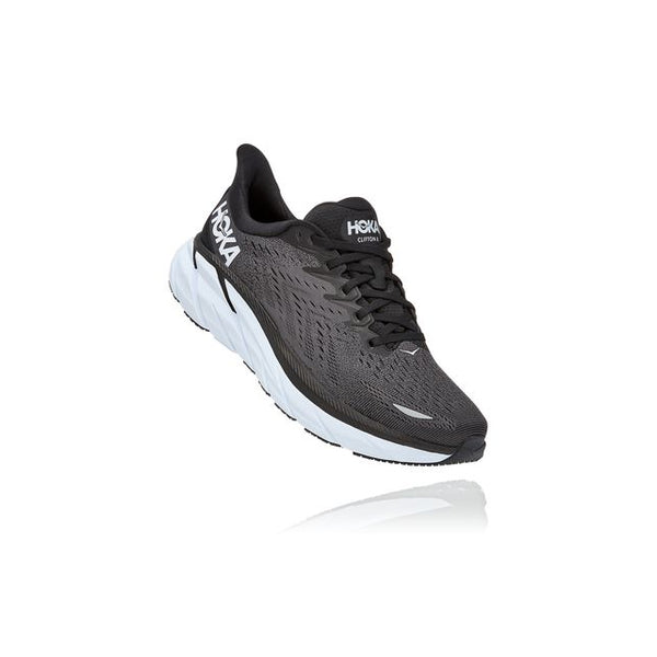 HOKA Mens Clifton 8 Black / White