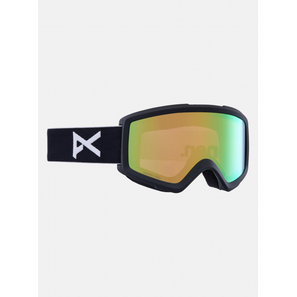 Burton Mens Anon Helix 2.0 Goggle PERCEIVE + Bonus Lens Frame: Black, Lens: Perceive Variable Green (22% / S2), Spare Lens: Amber (55% / S1)