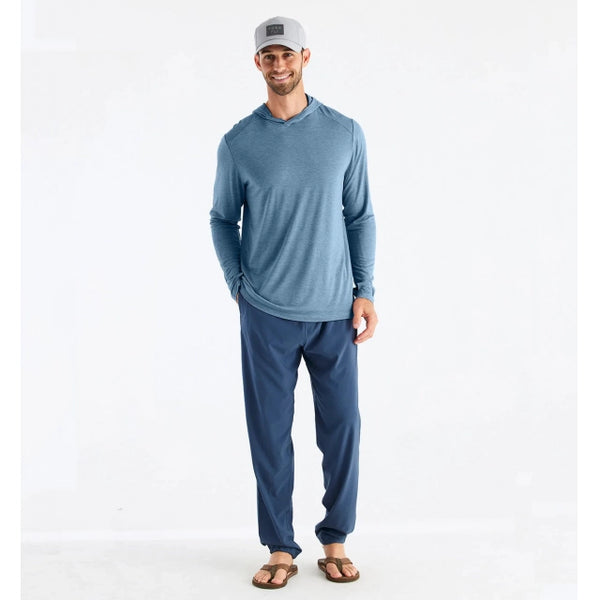 Free Fly Apparel Mens Bamboo Shade Hoodie Heather Slate Blue