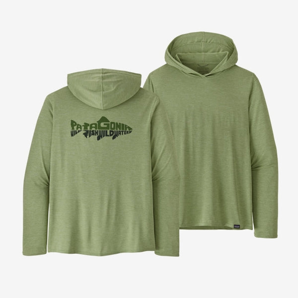 Patagonia Mens Cap Cool Daily Graphic Hoody - Relaxed Wild Waterline: Salvia Green X-Dye