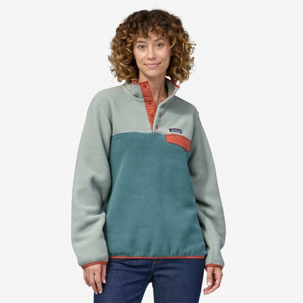 Patagonia Womens LW Synch Snap-T P/O Nouveau Green w/Sleet Green