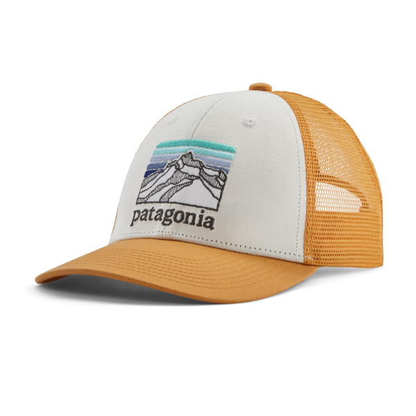 Patagonia Line Logo Ridge LoPro Trucker Hat White w/Dried Mango