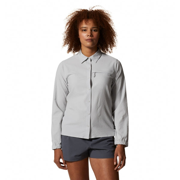 Mountain Hardwear Womens Sunshadow Long Sleeve Shirt Grey Ice