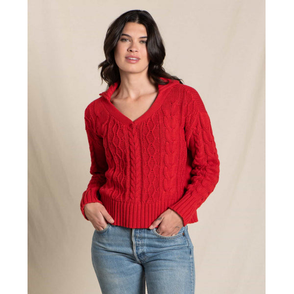 Toad&Co Womens Bianca Cable Sweater Canoe