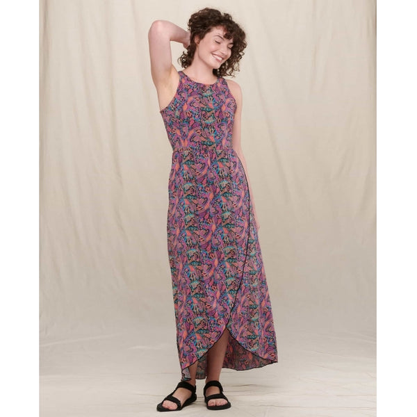 Toad&Co Womens Sunkissed Maxi Dress Hibiscus Butterfly Print