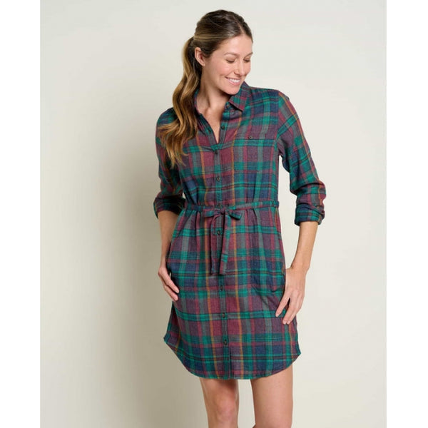 Toad&Co Womens Re-Form Flannel Shirtdress Aurora