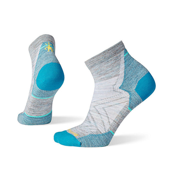 Smartwool Womens Run Zero Cushion Ankle Socks Lunar Gray