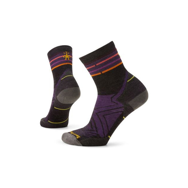 Smartwool Womens Run Zero Cushion Mid Crew Socks Charcoal