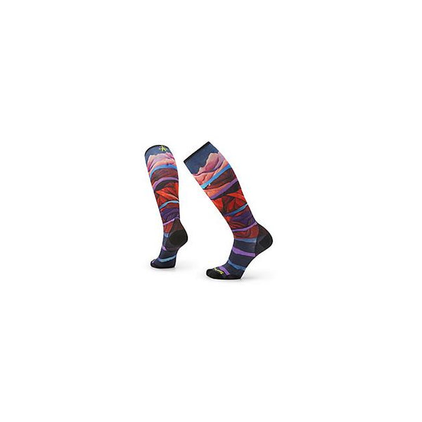 Smartwool Womens Ski Zero Cushion Print OTC Socks Multi Color
