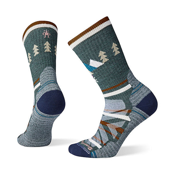 Smartwool Womens Hike Light Cushion Under the Stars Crew Socks Dark Sage