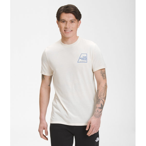 The North Face Mens Short Sleeve Logo Marks Tri-Blend Tee Gardenia White Heather