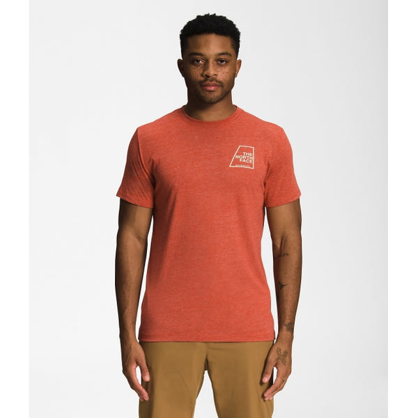 The North Face Mens Short Sleeve Logo Marks Tri-Blend Tee Rusted Bronze Heather