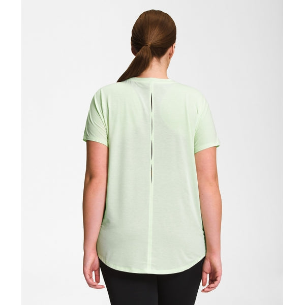 The North Face Womens Plus Wander Slitback Short Sleeve Lime Cream Heather