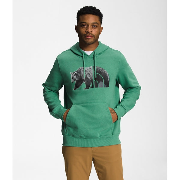 The North Face Mens TNF Bear Pullover Hoodie Deep Grass Green/TNF Black