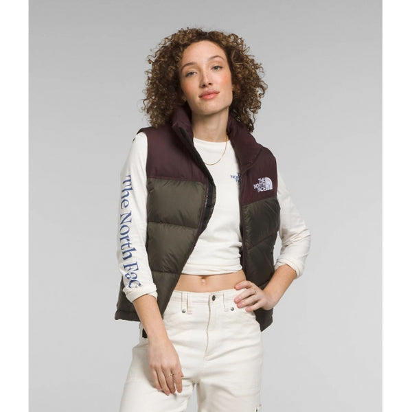 The North Face Womens 1996 Retro Nuptse Vest New Taupe Green/Coal Brown