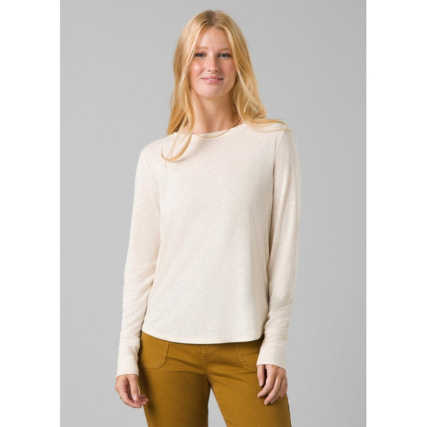 Prana Womens Cozy Up Long Sleeve Tee Canvas Heather