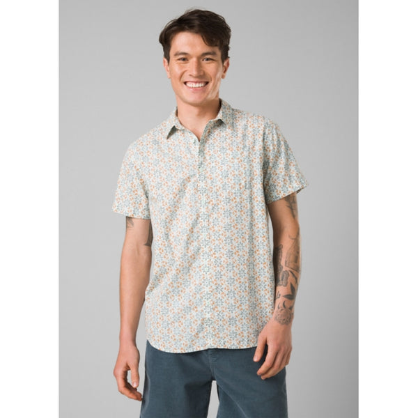 Prana Mens Stimmersee Shirt Waterfall Geo Floral