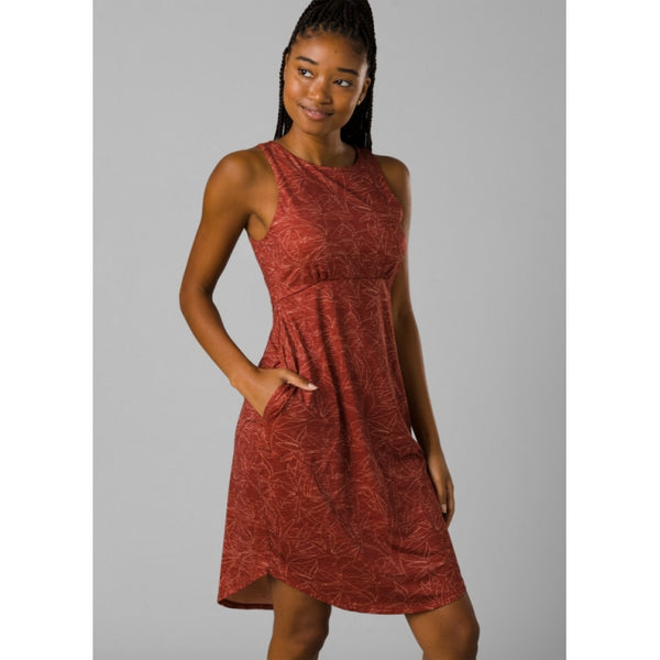 Prana Womens Emerald Lake Dress Rust Floret