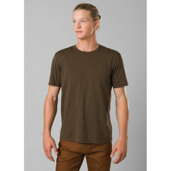 Prana Mens Crew T-Shirt Peat Heather