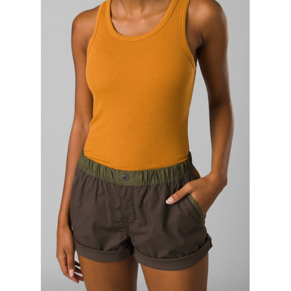 Prana Womens Double Peak Short Black Olive Block