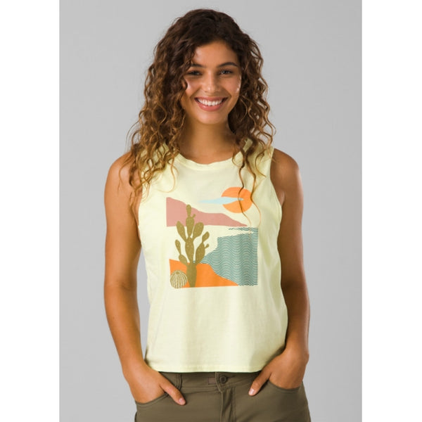 Prana Womens Organic Graphic Sleeveless Lime Squeeze Rosarito