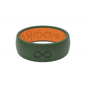 Groove Life Ring Solid Moss Green Orange Green