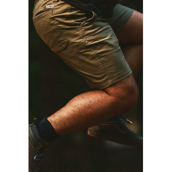 Livsn Flex Canvas Shorts Olive