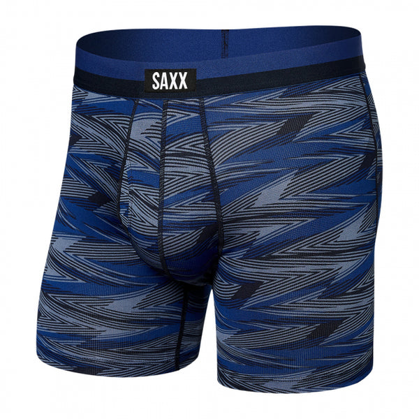 Saxx Sport Mesh Boxer Brief Fly Lightning Stripe- Blue